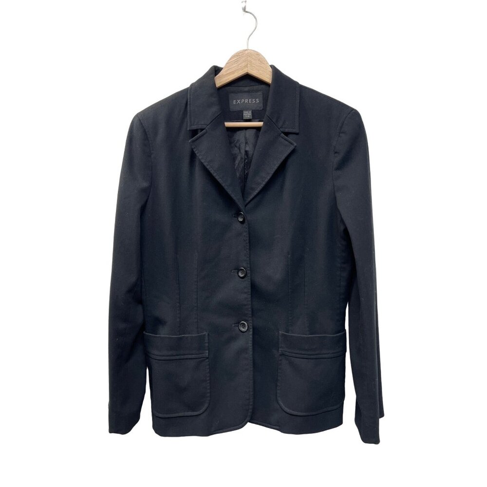 Express Y2k Basic Black 3 Button Career Blazer - image 1